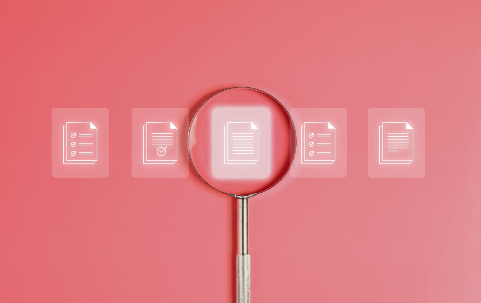Document icons on a digital interface